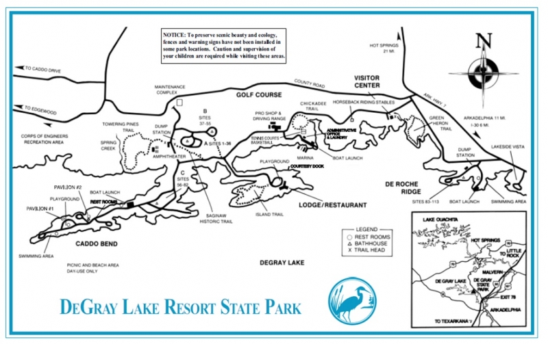Degray Lake Resort State Park Degray Map 
